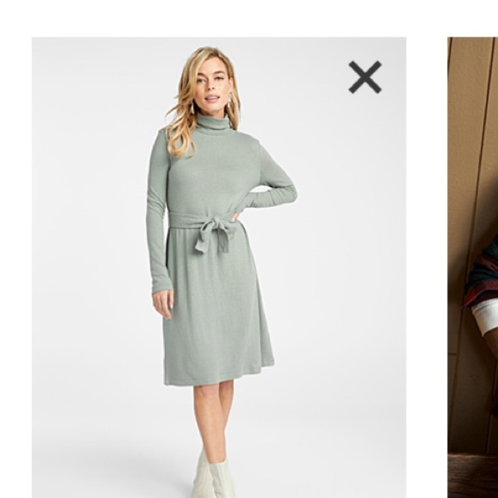 Robe col roulé tricot